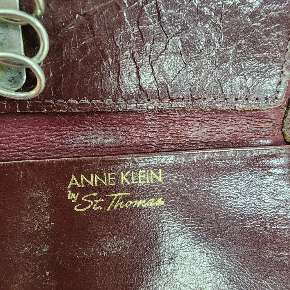 Vintage Anne Klein St Thomas Leather Key Holder Wallet Brown 5 Hook Case 4x3